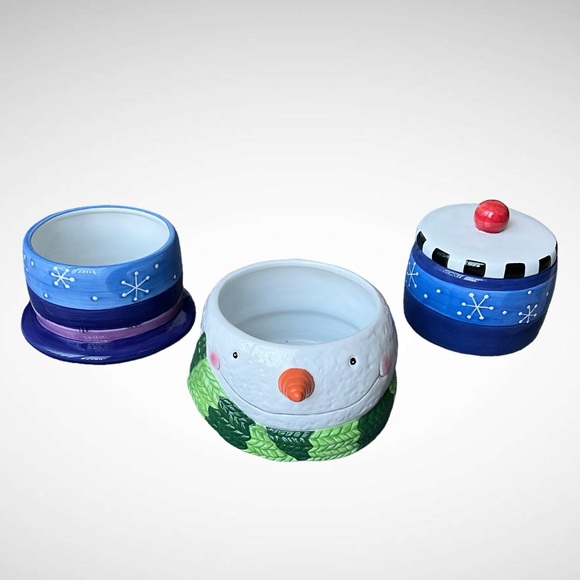 Seasonal Elements Snowman Hat Snack Canister Set - Picture 4 of 14